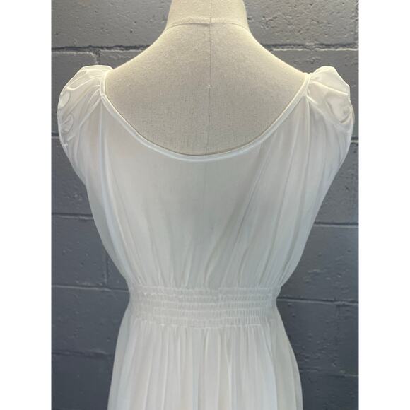 Vintage 1950s Sheer White Nylon NIghtgown Heart Applique Valentine Medium - Picture 7 of 10